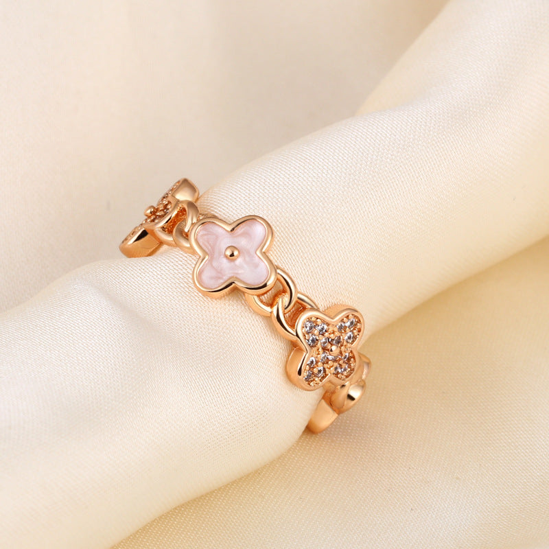 Lucky Four-Leaf Clover Ring Ring Cn492
