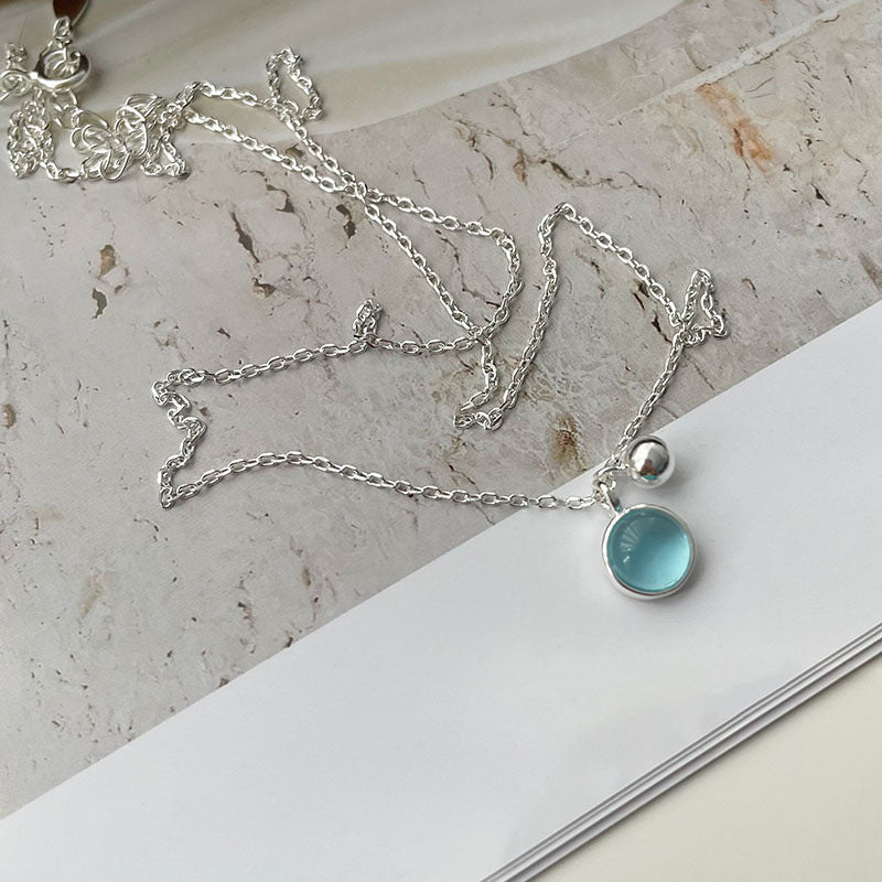 크리스탈 기하학적 목걸이 Cn396