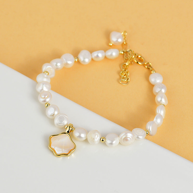 Natural Freshwater Shaped Baroque Pearl Bracelet Cn566