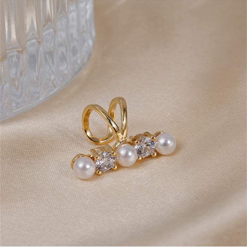 Pearl Diamond Ear Bone Clip without Piercing Cn481