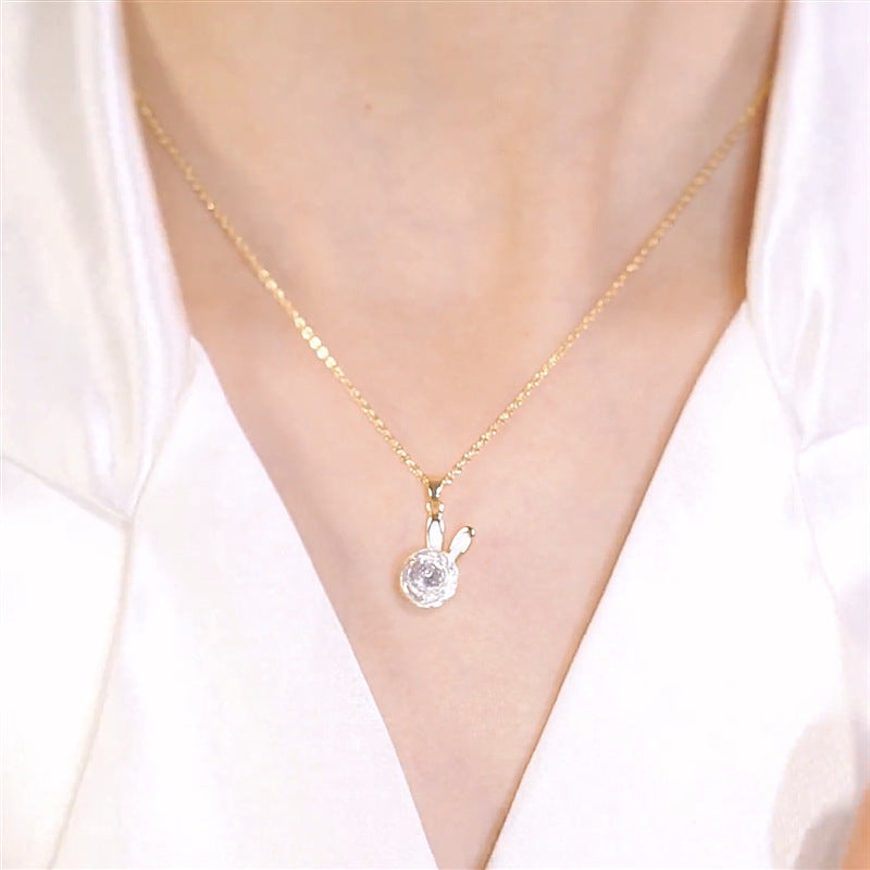 Rhinestone Rabbit Stud Earrings Cn0099