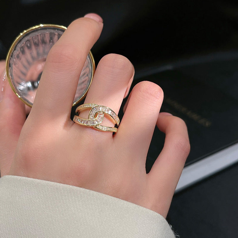 Temperament Open-End Zircon Ring Cn489