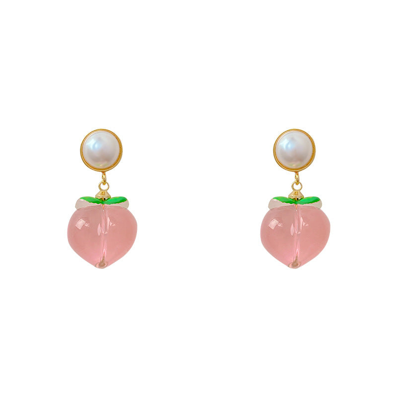 Pink Peach Earrings Pearl Earrings Cn520