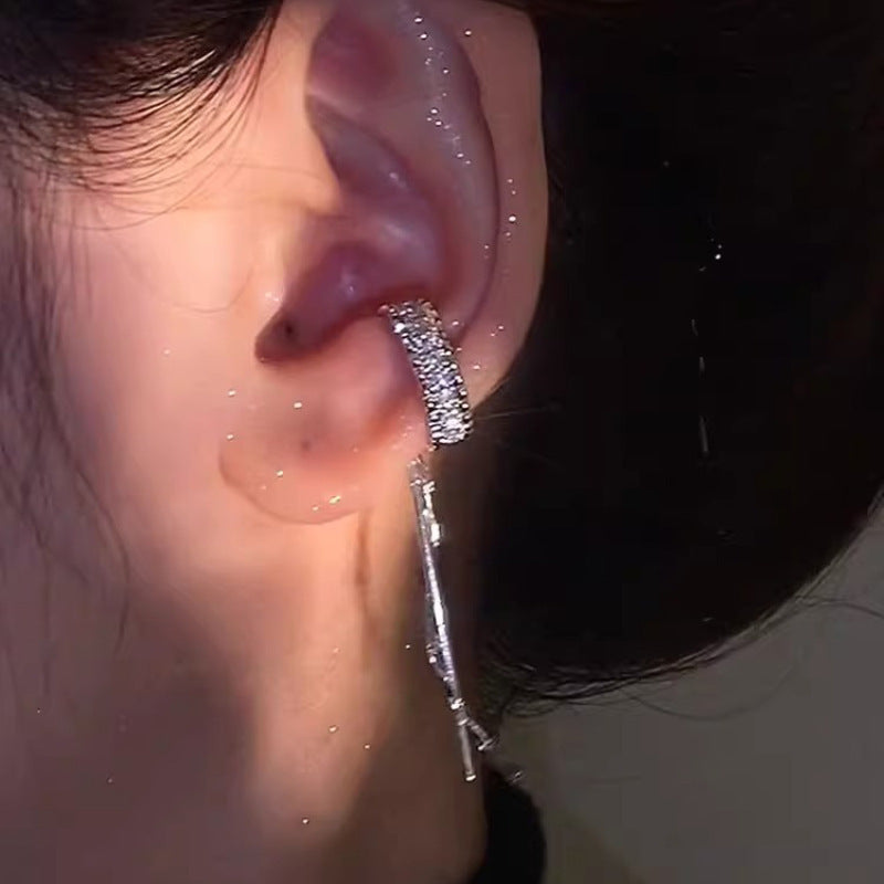 Elf Ear Zircon Tassel Earrings Cn454