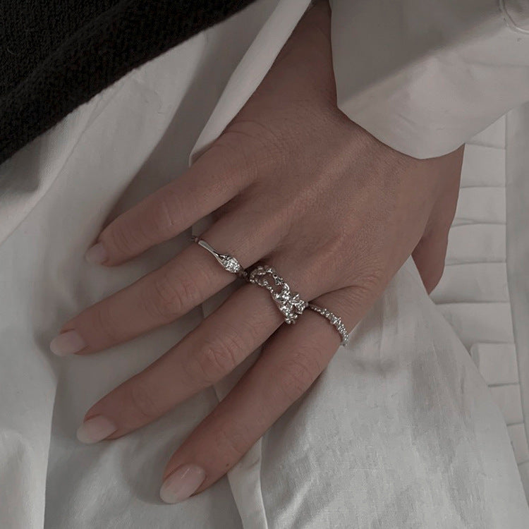 Metal Open-End Zircon Ring Set Cn480