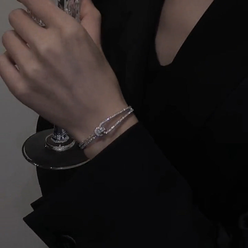 Full Diamond Knotted Bracelet Zircon Niche Bracelet Cn438