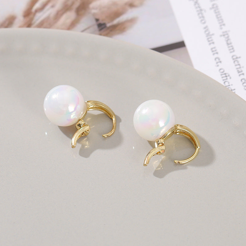 Copper Buckle Bright Color Pearl Ear Clip Cn530