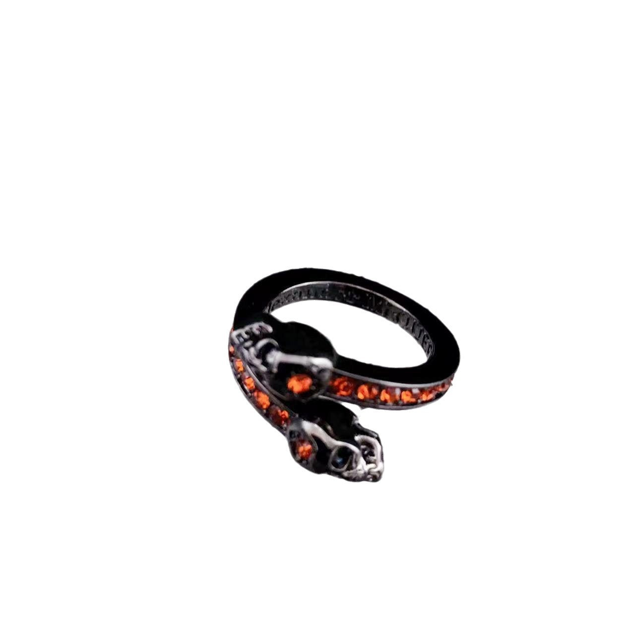 Sweet Cool Inlaid Zirconium Pearl Pendant Skull Ring Opening Cn570