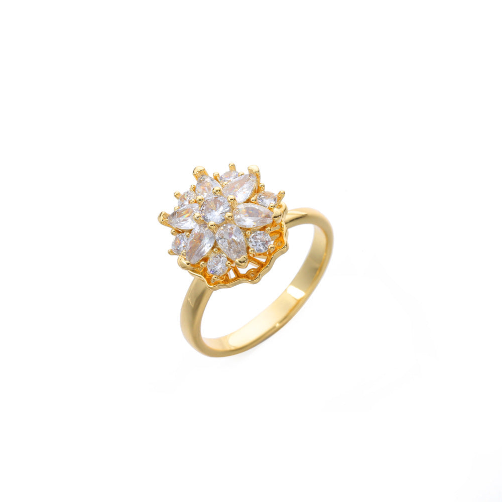 Rotatable Flower Ring Cn477