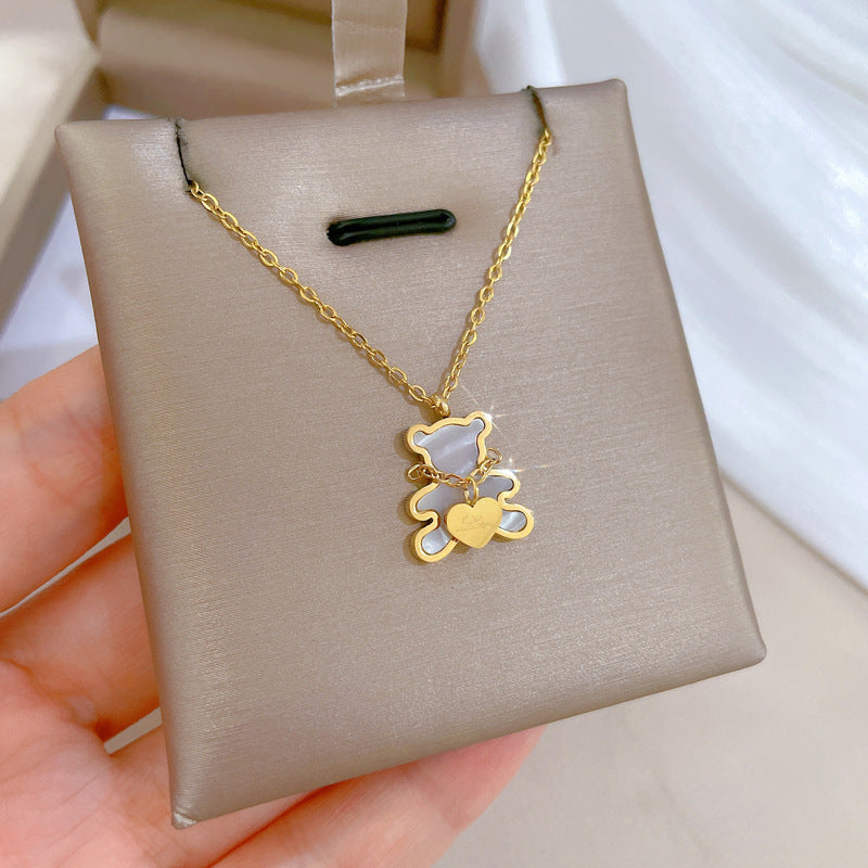 Heart Bear Minimalist Necklace Cn0273