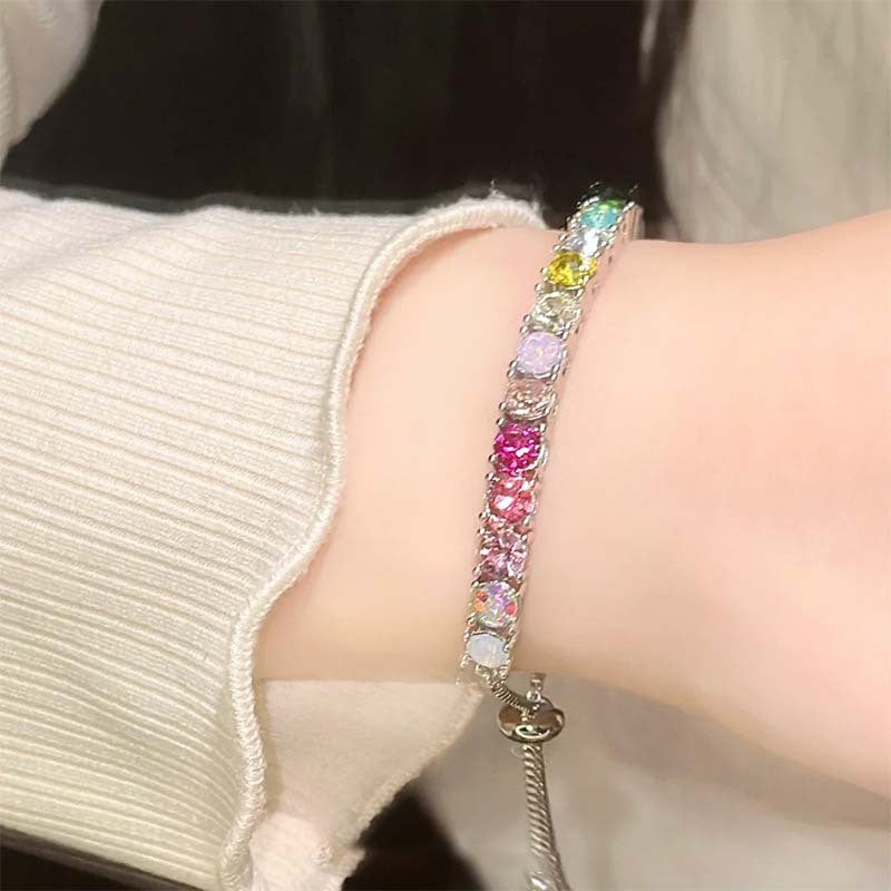 여성을위한 다채로운 캔디 컬러 지르콘 팔찌 Cn374