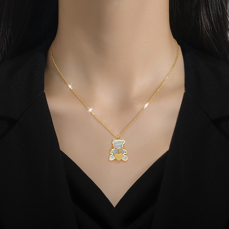 Heart Bear Minimalist Necklace Cn0273