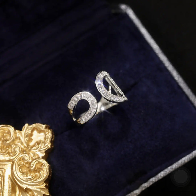 Micro Inlaid Zircon Letter D Ring Cn513