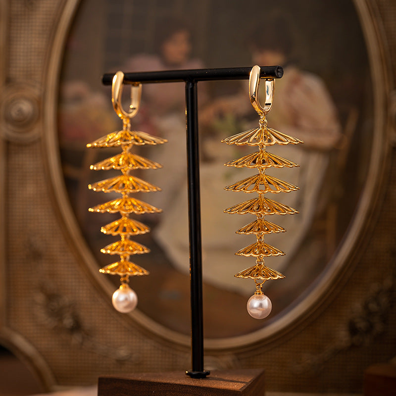 Fashion Hollowed-out Long Stud Earrings Cn368