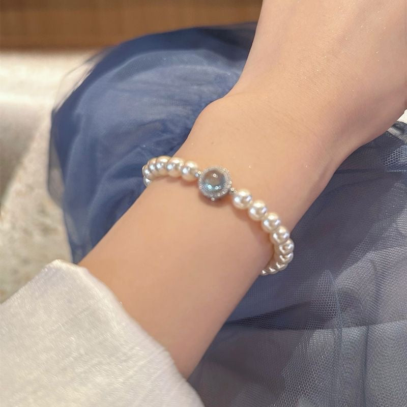 아쿠아 마린 진주 팔찌 Cn332