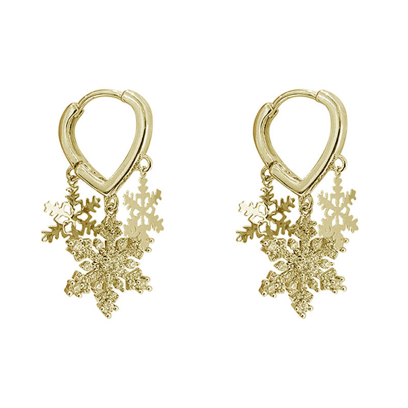 Diamond Christmas Snowflake Earrings Cn453