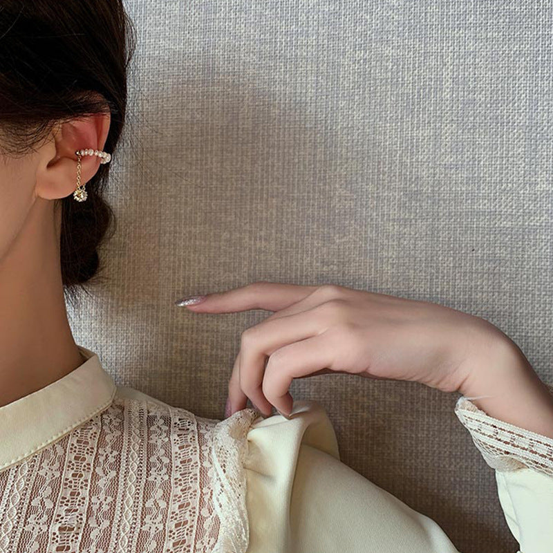 Pearl Earrings Non-Pierced Ear Bone Clip Cn476