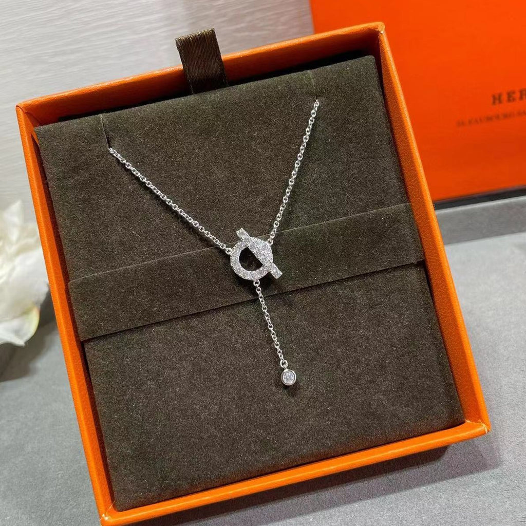 Women's Letter Full Diamond Circle Clavicle Chain Cn442