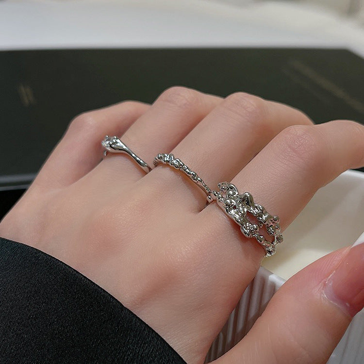 Metal Open-End Zircon Ring Set Cn480