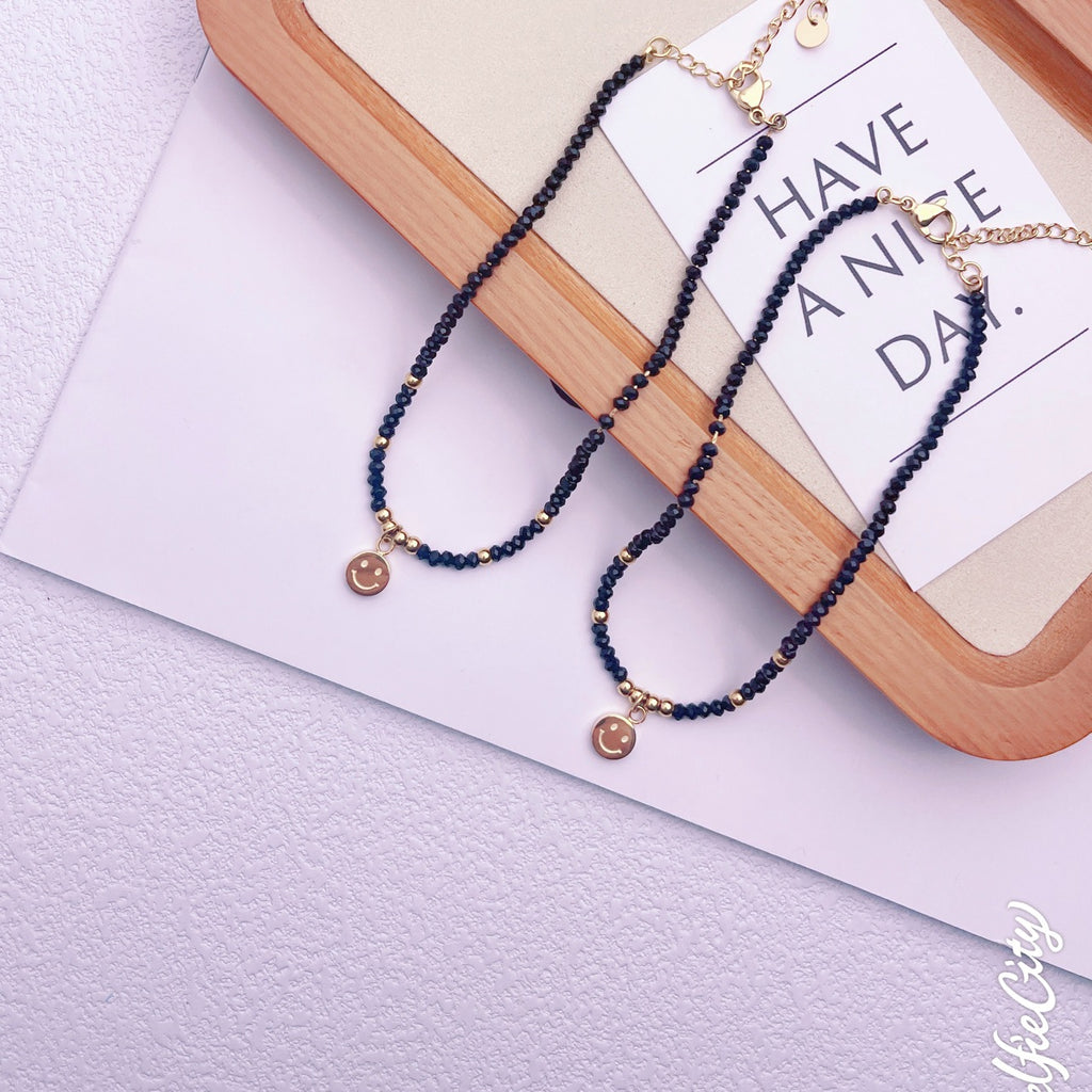 Crystal Smiley Anklet Cn0288