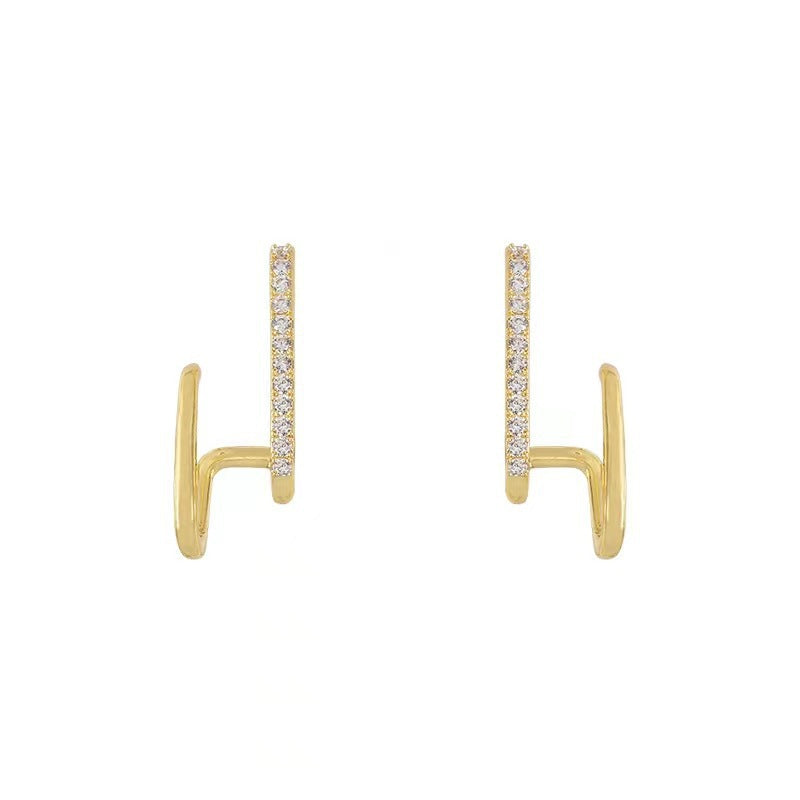 Geometric Rhinestone Light Luxury Earrings Cn428