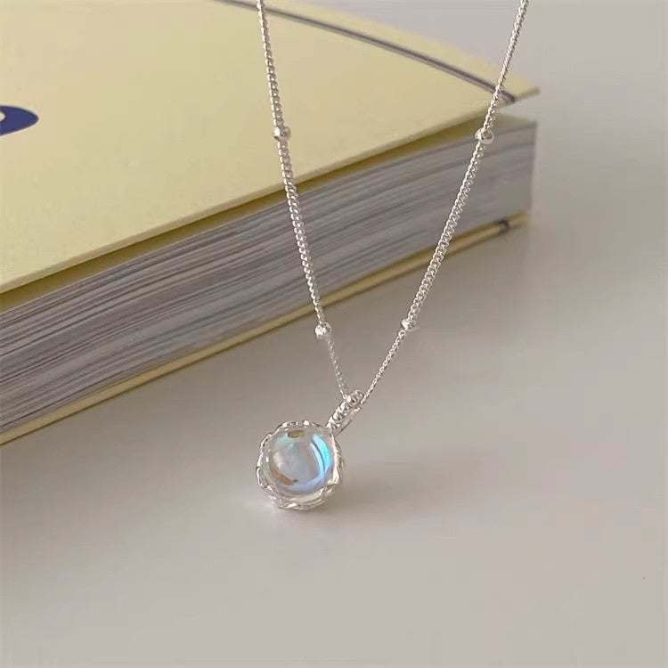 Moonstone round Necklace Cn0316