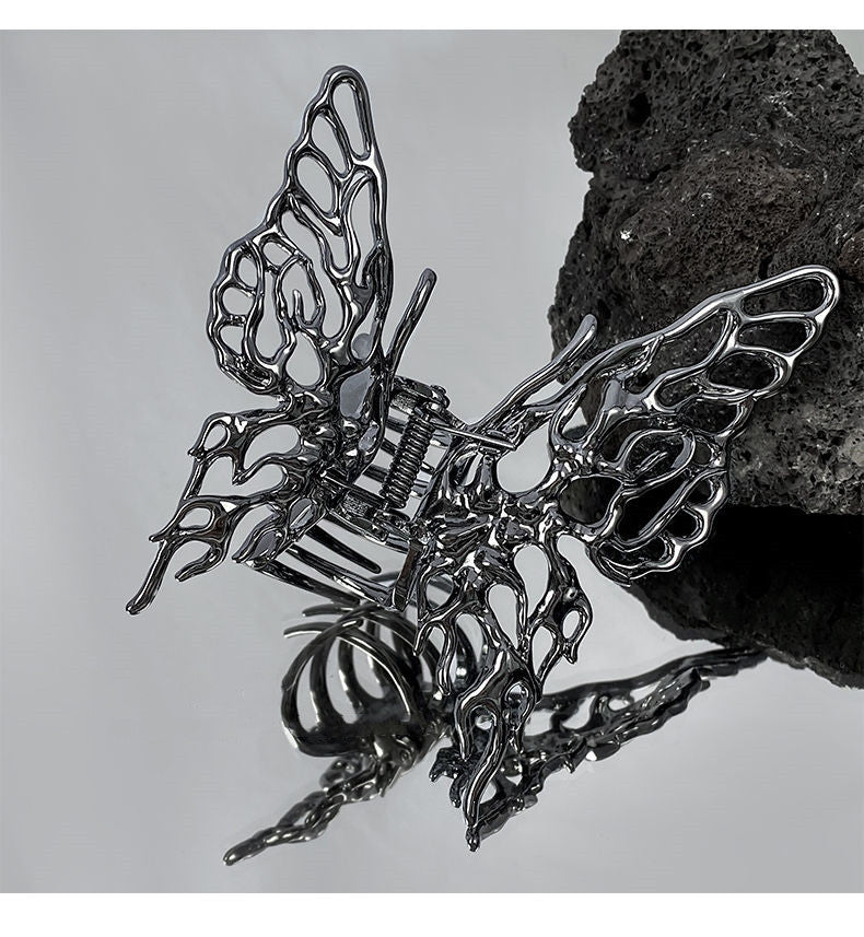 Metal Liquid Butterfly Barrettes Cn0243