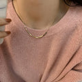Gold Square 925 Sterling Silver Necklace New Clavicle Chain Cn473