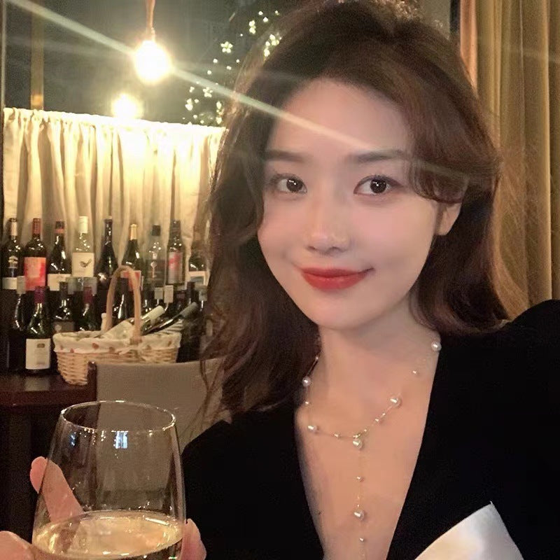 Starry Pearl Necklace Clavicle Chain Cn447