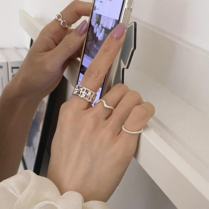 Weaving Hollow Open Ring Cn403