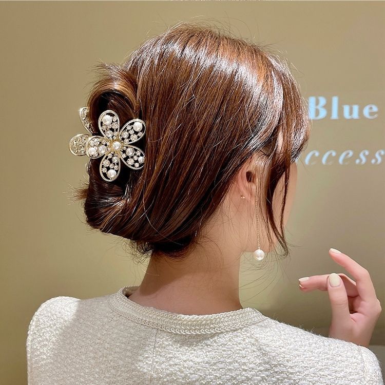 Metal Rhinestone Pearl Flower Headdress Hairpin Cn506