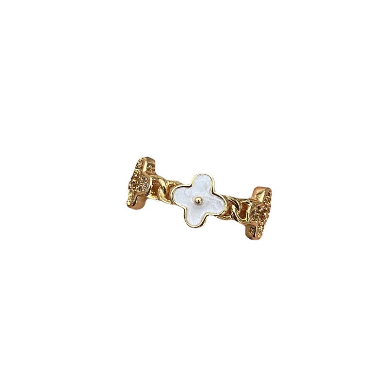 Lucky Four-Leaf Clover Ring Ring Cn492