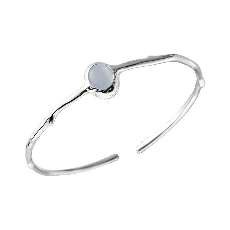 Navy Blue All-Match Silver Necklace Bracelet Twin Hot Sale Cn410