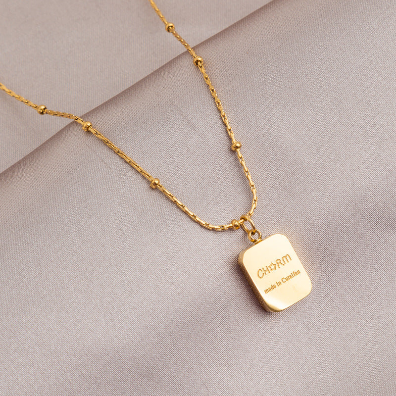 Oval Titanium Steel No Fading Necklace Cn0250