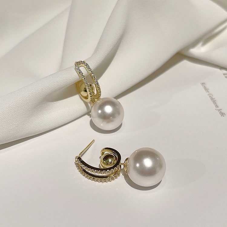 Elegant Pearl Diamond Earrings Detachable Beautiful Personality Earrings Cn511