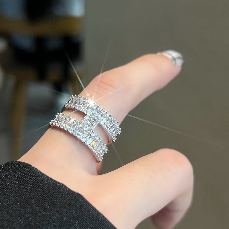 Fashion Vintage Zircon Gold Ring Cn416