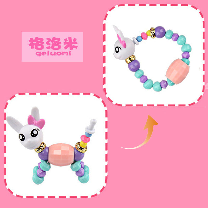Diy Children Girl Variety Bracelet Elf Magic Animal Children Puzzle Beads Twist Deformation Bracelet Ornament Cn555