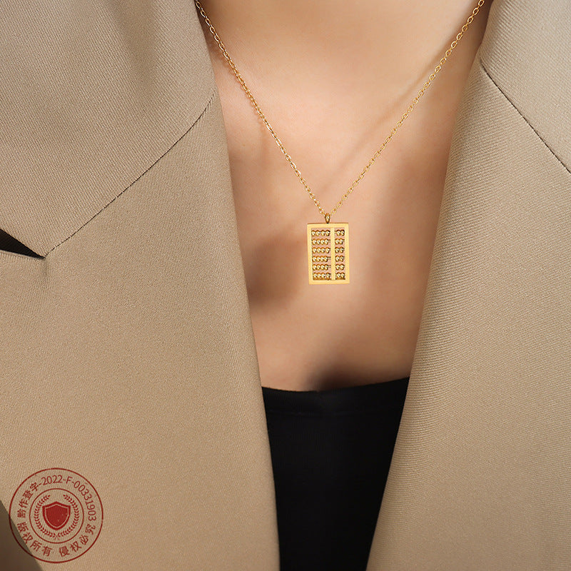 Personalized Small Abacus Pendant Necklace Cn567