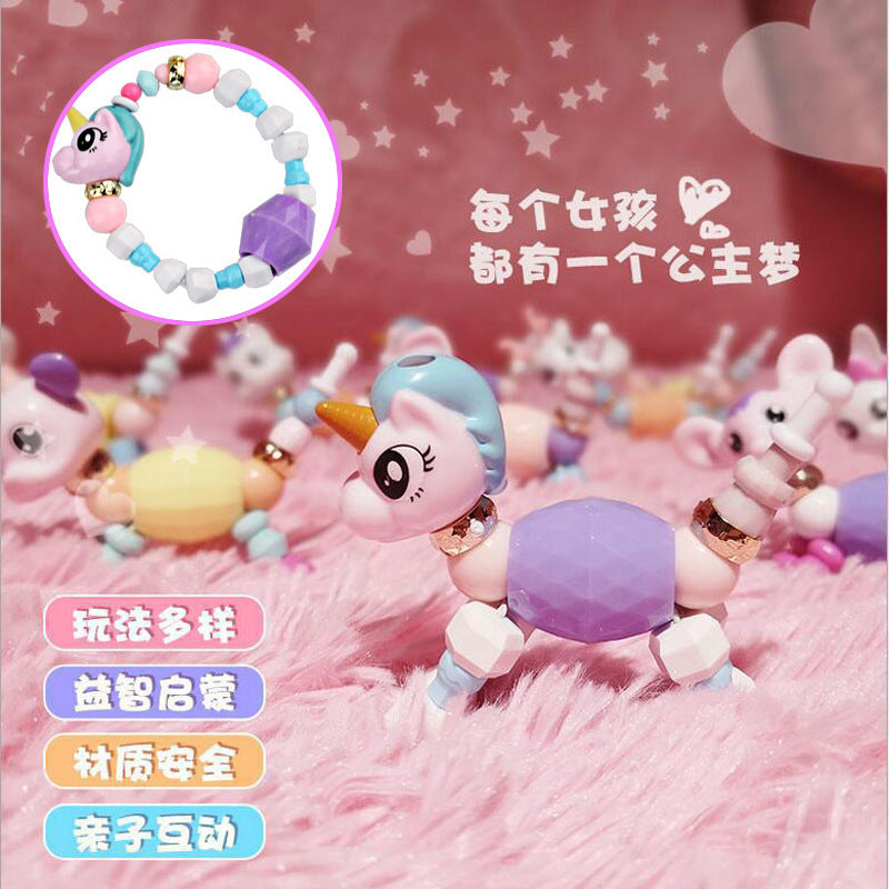 Diy Children Girl Variety Bracelet Elf Magic Animal Children Puzzle Beads Twist Deformation Bracelet Ornament Cn555