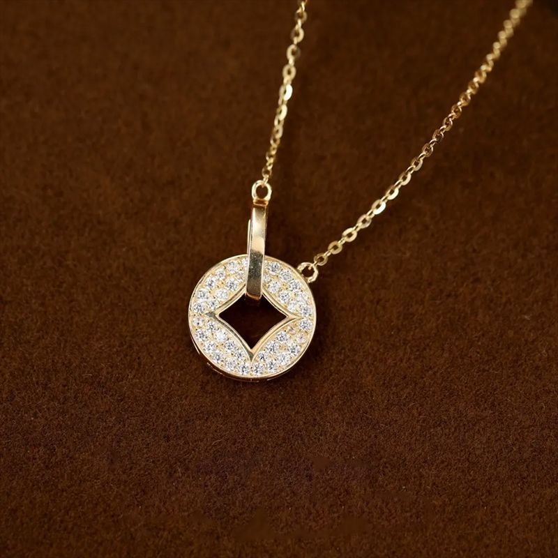 Copper Coin Double Ring Necklace Cn478