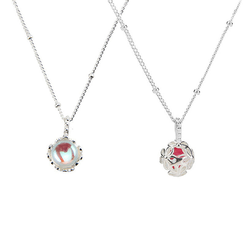 Moonstone round Necklace Cn0316