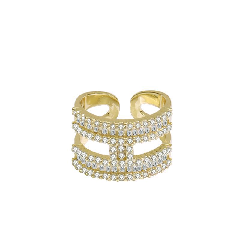 Fashion Vintage Zircon Gold Ring Cn416