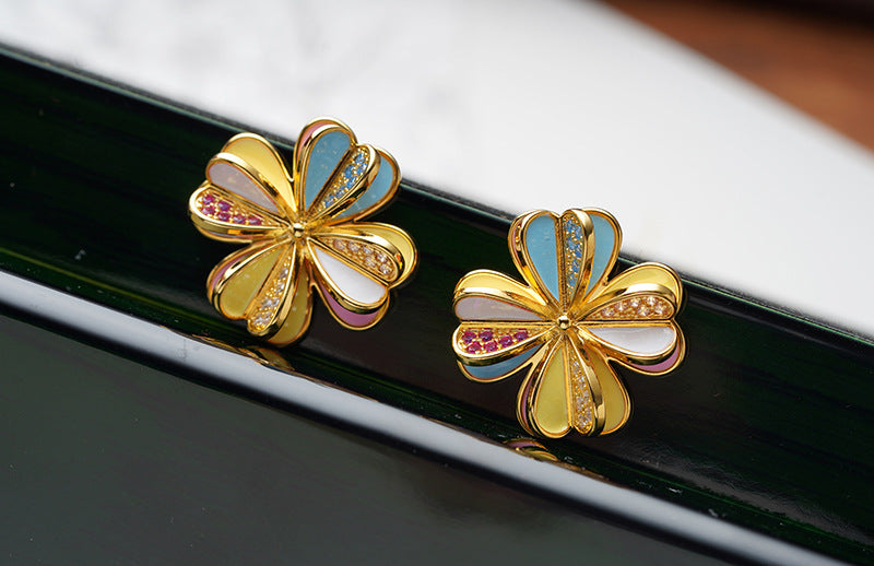Clover Fashionable and Versatile Earrings Cn0262
