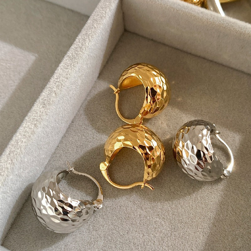 Gold Beanie Earrings Niche Design Sequined Earrings Cn413