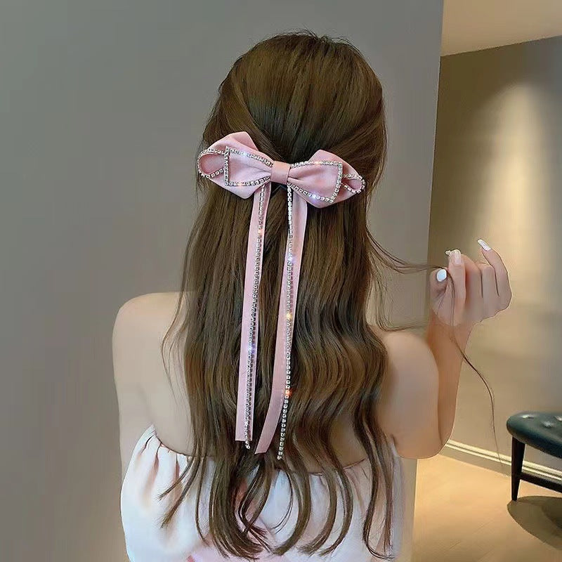 Bow Hair Accessories Rhinestone Hair Band Tassel Hairpin Cn430