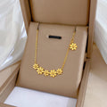 6 Flowers Minimalist Necklace Cn0294