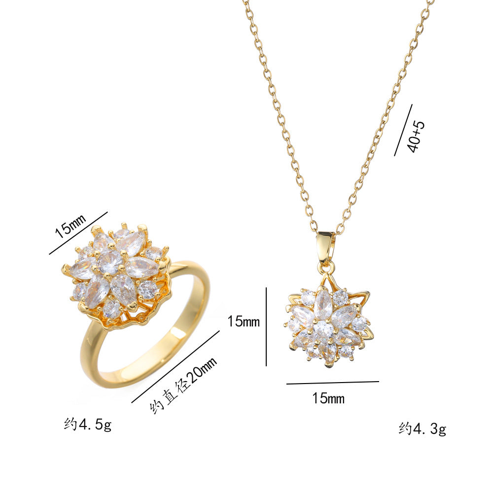 Rotatable Flower Ring Cn477