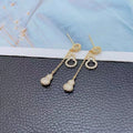 Gold Gourd Earrings Tassel Long Zircon Earrings Cn485