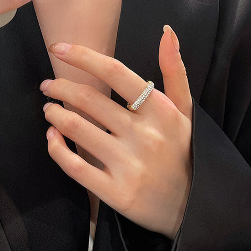 Diamond Square Open Ring Cn469