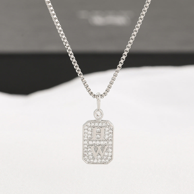 Perfume Bottle Letter Hw Letter Necklace Cn424